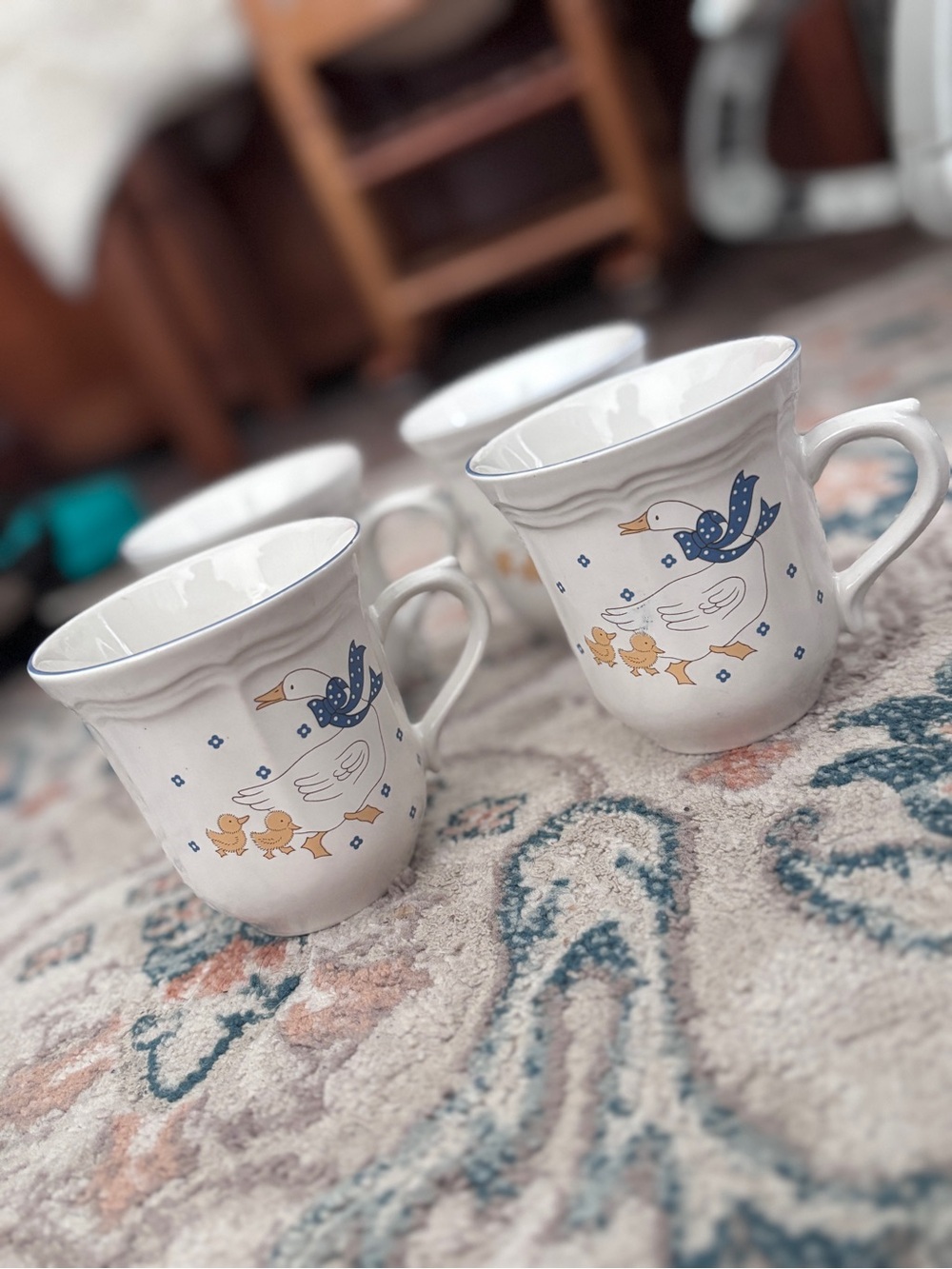 Home style country goose mugs - Set of 4